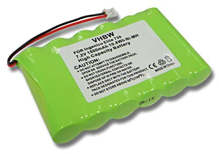 BATTERIA NI-MH 1500mAh 7,2 V adatto per la sostituzione INGENICO Elite 730, 730T, 730 T, 770 789 316, 6VHAAL