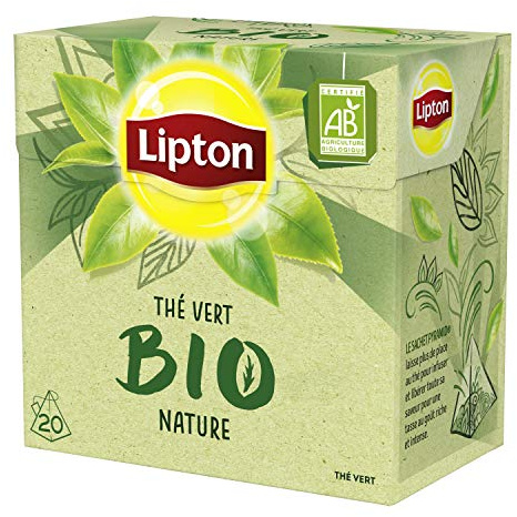 Lipton Organic Green Tea Natural Label Rainforest Alliance