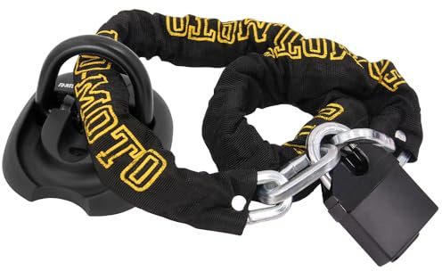 FD-MOTO 2.9KG Steel 1.2M*10mm Chain Lock Padlock + Ground Wall Anchor Heavy Duty for motorbike motorcycle scooter bike bicycle ATV