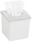 Ubbi Square Tissue Box Cover Holder, Cube Facial Tissue Dispenser for Bathroom Vanity Countertop, Bedroom or Office, White