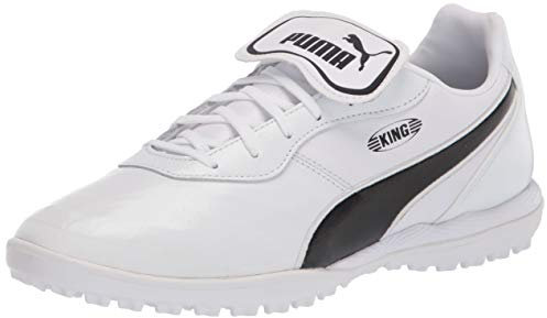 PUMA Unisex Adult King Soccer Shoe, Puma White-puma Black-puma White, 12.5 Women 11 Men US