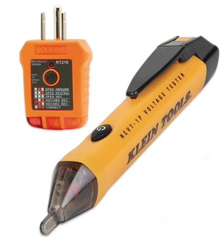 Klein Tools 80025 Kit tester uscita con tester GFCI e penna di prova tensione senza contatto, 2 pezzi