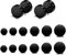 KOMUNJ Stainless Steel Earrings Set for Women Men, Hypoallergenic Studs Piercing, Black, 6 Pairs, 5-10mm