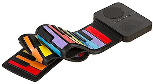 Tastiera arrotolabile Roll up 37 tasti in silicone per uso scolastico, speaker incorporato USB, a batterie per principianti e bambini, igienizzabile per banco monoposto, tasti multicolore