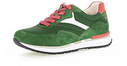 Gabor Damen Low-Top Sneaker, Frauen Halbschuhe,Wechselfußbett,Moderate Mehrweite (G),Woman,Lady,Ladies,Halbschuhe,klee/Weiss k.(Sp),35.5 EU / 3 UK
