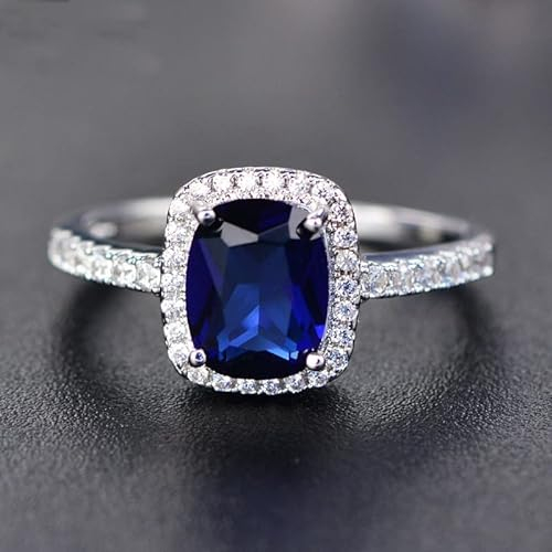 DarryDooly Trendy Aquamarin Silber Farbe Ringe für Frau Hochzeit Verlobung Blauer Saphir Ring 2022 Trend natürlicher Luxus Originalschmuck