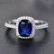DarryDooly Trendy Aquamarin Silber Farbe Ringe für Frau Hochzeit Verlobung Blauer Saphir Ring 2022 Trend natürlicher Luxus Originalschmuck