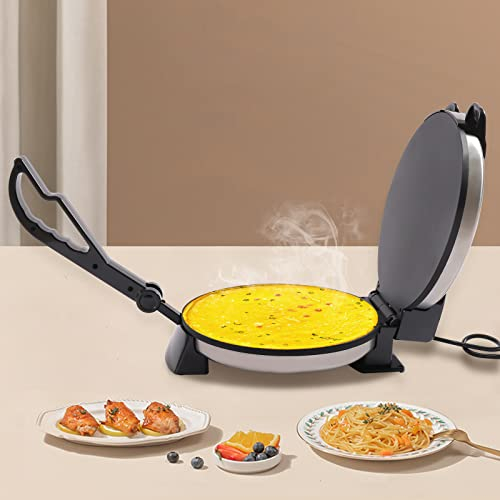 Tortilla Chapati Roti Presse Papad Maker Antiadhésive Machine à crêpes électrique en acier inoxydable Double face Chauffage électrique Pain plat Tacos en fonte Taco Tacopresse pour maison