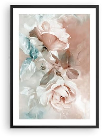 ARTTOR Deco Affiches Murales 50x70cm Affiche Decoration Murale Fleurs Romantique Des Roses Cuisine Wall Art Design Moderne Poster Cadre Noir Tableau Decoration Salon Chambre Decor P2BPA50x70-5505