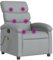 vidaXL Massagesessel, Sessel Verstellbare Rückenlehne, Fernsehsessel Relaxsessel mit Vibrationsfunktion, Liegesessel Polstersessel Ruhesessel, Hellgrau Stoff
