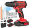 Avvitatore a batteria - Trapano avvitatore a batteria 21V - set avvitatore a batteria con 2 batterie 2.0Ah, trapano a batteria coppia 35Nm, 25+1 livelli di coppia, 2 velocità, luce LED