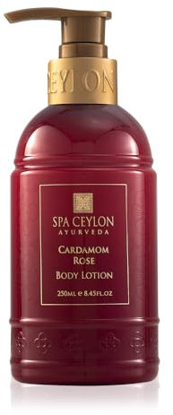 SPA CEYLON Cardamom Rose Body Lotion | Revitalizing Body Cream with Coconut | Almond & Himalayan Rose | Hydrating & Soothing for All Skin Types | Natural | Vegetarian & Ethical