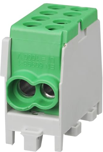 Verteilerblock Abzweigklemme 1x25 1x16 Grün für Hutschiene TH35 1x100A