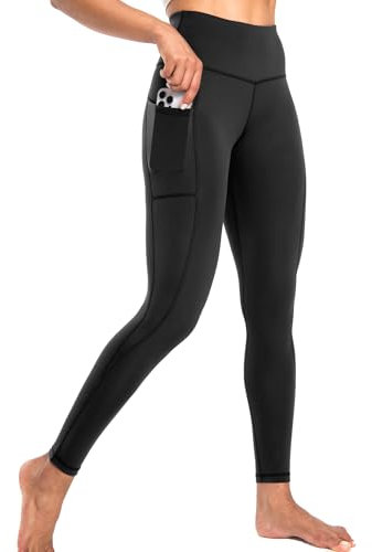 Yogaration Leggings Damen High Waist Alltag, Yogahose Damen Lang mit Taschen, Sporthose Laufhose Activewear Wolkenweich für Damen Blickdicht, Bauchweg, Gebürstet