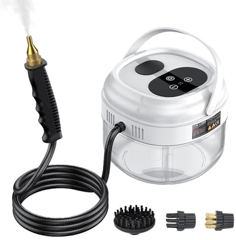 Irishom Steam Cleaners, Multipurpose Handheld Steamer Cleaner with 3 Brushes and Extended Rod,1500ml Water Tank, 6 Gear Adjustable Digital Touch Screen for Kitchen Home