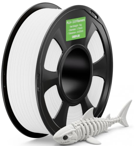 DEEPLEE PLA Plus 2.0 Filament White 1KG | Upgraded PLA+ 1.75mm 3D Printer Filament, Higher Toughness, Excellest Adhesion, Fits for Most FDM 3D Printers