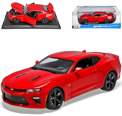 alles-meine.de GmbH Chevrolet Camaro Coupe Rot 6. Generation Ab 2015 1/18 Modell Auto mit individiuellem Wunschkennzeichen