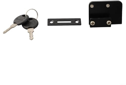 Honseadek Vitrine Sicherheitsschloss Doppeltür Glas Vitrine Schloss Hardware Set mit Schlüsseln für 5–8 mm Glasdicke ohne Bohren (schwarz)