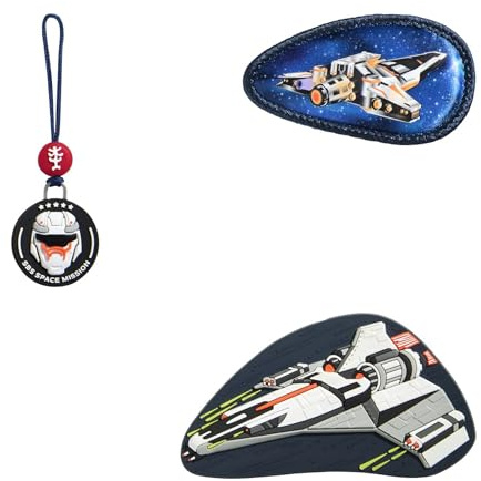 Step by Step Magic Mags „Starship Galactus“, 3-teilig, 2 Magnet-Applikationen und 1 Anhänger, Raumschiff, passend zum Schulranzen oder Vorschulrucksack