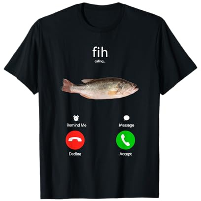 Cotton Fih T-Shirt « Call Remind Me Message Decline Accept » T-Shirt