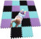 MQIAOHAM Boden Matte Eva Schaum Puzzlespiel Fliesen Schutz Matten weicher Schaum der KinderSpiel Matten für Turnhalle Spielbereich Übung Yoga schwarzes Grün-Purpur 104108111