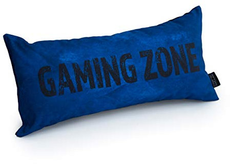 Game Over Slogan per Gaming Zone | Cuscino da Gaming | Riempito con Briciole di Schiuma | Resistente all'Acqua | da Letto O Divano | Accessorio per La Casa (Blu)
