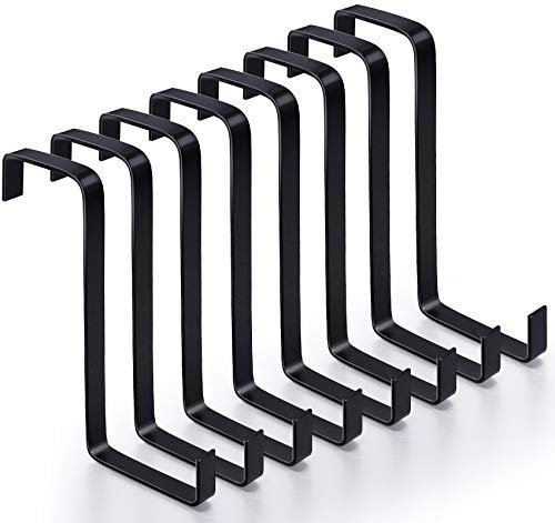 ilauke 8 Pack Over Door Hooks, Z-Shaped Reversible Dual Head Single Over Door Hooks Fits 3.6 cm and 4.2cm Widths, 8cm Sturdy Metal Hook Hanger Hold Up to 10kg for Bedroom Bathroom Kitchen