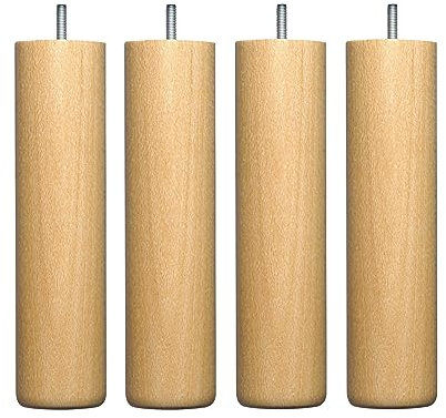 Someo 4 Pieds cylindriques Bois Naturel 25 cm