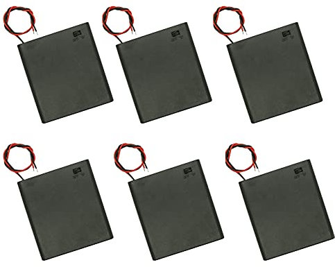 Lpdphanxfkx 4 x 1.5V AA Battery Holders, 4 AA Battery Holder with Switch, 6 Pcs 4AA Battery Box, AA Battery Case with Switch, 4 Slots 1.5V Battery Box in Series for DIY