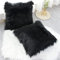 OYIMUA 2 Pcs Weicher Zierkissenbezüge Deko Kissen Schaffell Lammfell Kunstfell Langhaar Zierkissen Kissenbezug Fellimitat Sofakissen Cuddly Kissen (Schwarz, 50 x 50 cm)