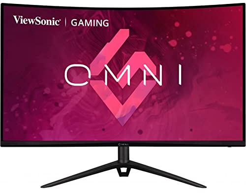 Viewsonic VX3218-PC-MHDJ 80 cm (32 Zoll) Curved Gaming -Monitor (Full-HD, Adaptive Sync, 1 ms, 165 Hz, HDMI, DP, geringer Input Lag, Lautsprecher, höhenverstellbar) Schwarz