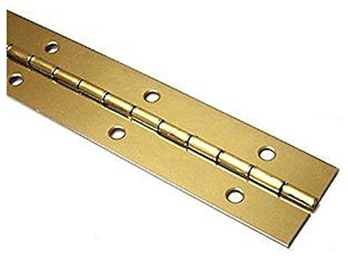 Merriway BH07636 Piano Hinge Brass Plated 6 Inch x 1.1/4 Inch, Gold