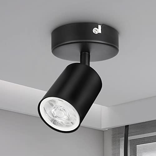 Dehobo Foco de Pared GU10 para Interior, Focos para el techo Negro Ajustables y Giratorios, Lámpara de Pared GU10 Orientales para Cocina, Dormitorio, Sala, Foco Retro Max. 50W, Sin Bombilla, 1 Piezas