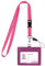 Vicloon Ausweishüllen für Lanyards, Ausweishülle PU, Band mit Ring für Schlüssel, Ausweishalter Leder für ID Karten,Work ID,Studentenausweis,Büro(Rosarot)