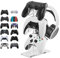 Linkidea Universal 3-Tier-Controller-Ständer und Headset-Ständer, Controller-Zubehör mit Kristallstruktur, Controller-Ständer, Gaming-Zubehör, kompatibel mit Xbox One X Switch, PS4, PS5, PC (Weiß)
