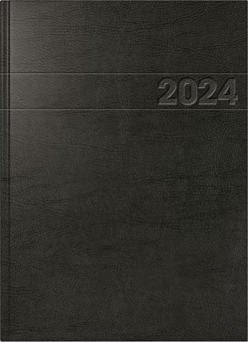 BRUNNEN Tageskalender Modell 787 2024 1 Seite = 1 Tag A4 schwarz