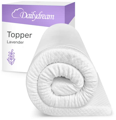 Dailydream viscoelastischer Matratzentopper Model M mit Memory Foam Effekt, 160x200x5cm, Edition Lavendel