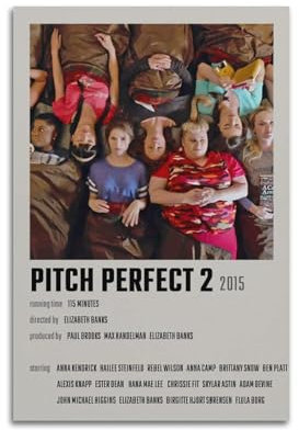 Pitch Perfect Filmposter auf Leinwand, Raumdekoration, Poster für Schlafzimmer, Wohnzimmer, Wände, 30 x 45 cm, ungerahmt