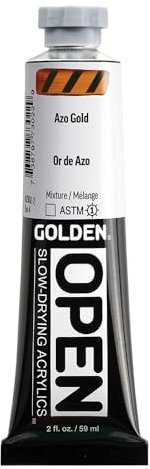 GOLDEN OPEN Acrylique à séchage lent, Or azoïque, Tube de 59 ml