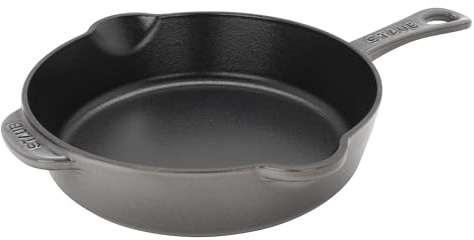 STAUB Cast Iron 8.5-inch Traditional Deep Skillet - Graphite Grey