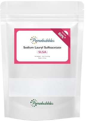 Pomobubbles SLSA Poudre de laurylsulfacétate de sodium, 454 g, pour une mousse riche, douce pour la peau, additif pour le bain