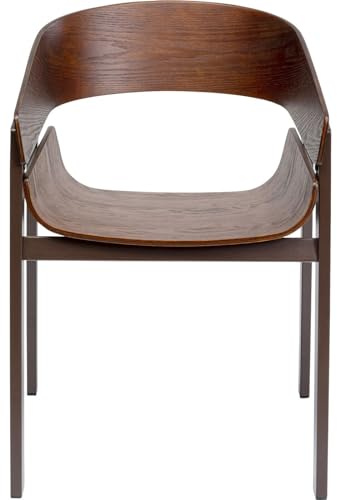 Kare Design Armlehnstuhl Biarritz, Braun, Sitzhöhe 45 cm, Mit Armlehnen, Esche Holz, Holzstuhl, Esszimmerstuhl, Wohnzimmer