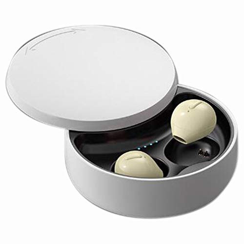 Yuattory Mini X21S Bluetooth 5.0 Wireless Earbuds with Wireless Charging Case Invisible Mini Bluetooth Earphones Skin Tone