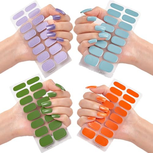 Quinnas Nails - Quinnas Gel Nail Stickers, Gel Nail Strips Kit, Quinnas Gel Nail Stickers with Uv Light Kit, DIY Gel Nail Stickers Kit, Easy to Apply & Remove (#3)