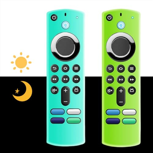 [2 Pack] Remote Cover Compatible with 3rd Gen Voice Remote, Anti Slip Silicone Protective Case Cover with Lanyard