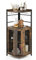 COSTWAY Buffet Cuisine Industriel, Armoire d’Angle, Étagère Réglable, Meuble Bar avec Porte-Verres, Placard à Porte en Maille Métallique, Kit Anti-basculement Inclus, 48x48x130 CM (Marron Rustique)