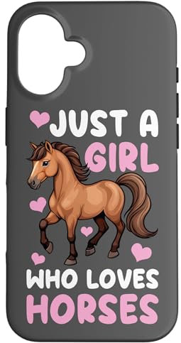Just A Girl Who Loves Horses Horse Riding Lover Girls Womens Case for iPhone 16