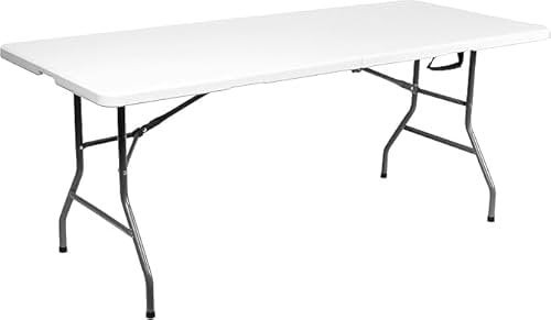 BARGAIN FACTORY 6ft Folding Trestle Table – Heavy-Duty, Portable, Space-Saving Design for Catering, camping, Events, Markets, Outdoor & Indoor Use