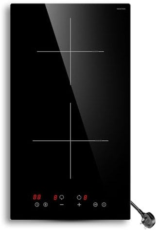 STARCHARTS Plaque Induction 2 Feux Encastrable,29cm 2990W, Plaque de Cuisson Electrique avec Commande Tactile Ecran, Fonction Boost, Verrouillage Enfants, 9 Niveaux de Puissance, Minuterie 1-99 min