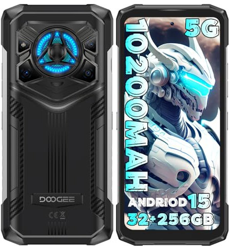 DOOGEE Blade 20 Play Rugged Smartphone 5G Android 15,125dB 10300mAh 33W Cellulare Antiurto,32GB+256GB(2TB) 50 MP AI Camera Telefono Indistruttibile,6.6 HD+90HZ,Triple SIM/IP68/NFC/OTG/GPS (Rosso)